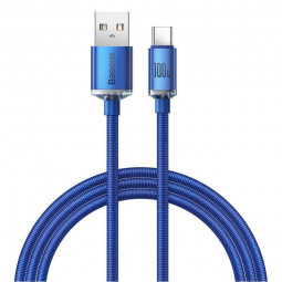 Usb Кабель-зарядка TYPE-C Baseus Crystal Shine 100W 1.2м (CAJY000403) синий