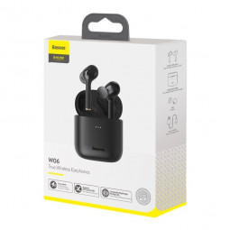 Мобильная Bluetooth-гарнитура Baseus Encok W06 BT5.0/30mAh (380mAh)/4ч (NGW06-01) черная