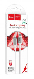 Usb Кабель-зарядка Type-C на Lightning Hoco X66 Howdy 20W 1м силиконовый белый