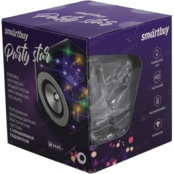 Bluetooth колонка Smartbuy Party Star (SBS-500) BT5.0/10Вт/1200mAh/5ч/FM/RGB-подсветка прозрачная