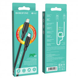 Usb Кабель-зарядка Type-C на Lightning Borofone BX42 Encore Silicone 3A 20W 1м черный