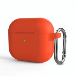 Силиконовый чехол для AirPods 3 c карабином оранжевый