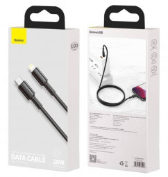 Кабель-зарядка Type-C на Lightning Baseus High Density Braided 20W 1м (CATLGD-01) черный