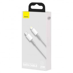Кабель-зарядка Type-C на Lightning Baseus High Density Braided 20W 1м (CATLGD-02) белый