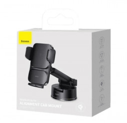 Держатель c беспроводной зарядкой Baseus Wisdom Auto Alignment Car Mount (CGZX000101) черный