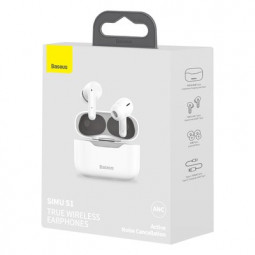 Мобильная Bluetooth-гарнитура Baseus SIMU S1 TWS V5.1 сенсорные (NGS1-02) белая