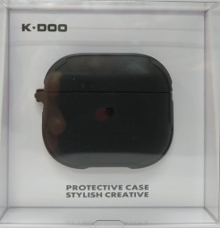 Кожаный чехол для AirPods 3 K-DOO CrashGuard черный