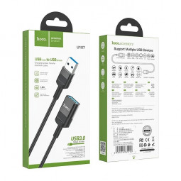 Кабель-удлинитель HOCO U107 USB (папа) - USB3.0 (мама) 1.2м черный