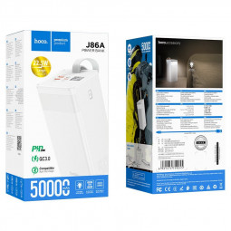Powerbank Hoco J86A 50000mAh 22.5W 2USB/Type-C/Micro с дисплеем белый