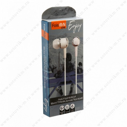 Наушники с микрофоном Faison Q15 Enjoy 1.2м белые