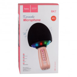 Микрофон для караоке Hoco BK7 BT5.0/1200mAh/6ч/5Вт розовый