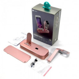 Док-станция универсальная 2in1 i-Phone/Watch COTEetCI Base 5 розовое золото