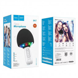 Микрофон для караоке Hoco BK7 BT5.0/1200mAh/6ч/5Вт белый