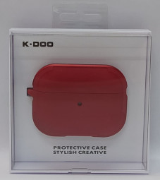 Кожаный чехол для AirPods Pro K-DOO CrashGuard красный