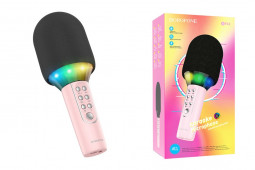 Микрофон для караоке Borofone BFK2 1200mAh 6h BT5.0 розовый