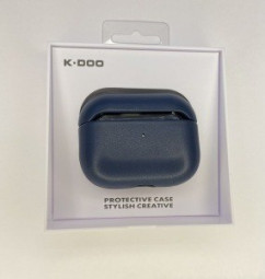 Кожаный чехол для AirPods 3 K-DOO LuxCraft+ синий