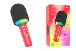 Микрофон для караоке Borofone BFK2 1200mAh 6h BT5.0 красный