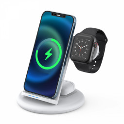 Беспроводное зарядное устройство WIWU 3in1 для Phone+Watch+Pods (PA3IN1) белое