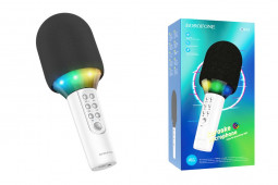 Микрофон для караоке Borofone BFK2 1200mAh 6h BT5.0 белый