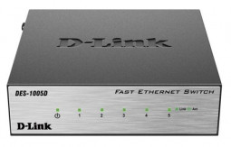 Коммутатор-мини D-Link DES-1005D с 5-портами серый
