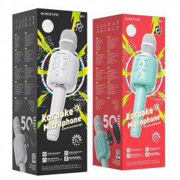 Микрофон для караоке Borofone BF1 1200mAh 4.2 ver 4.6h голубой