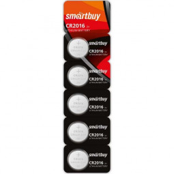Литиевый элемент питания Smartbuy CR2016/5B (100/4000) SBBL-2016-5B