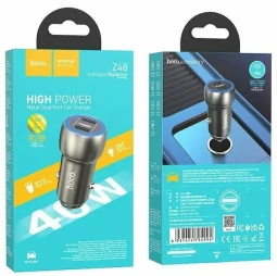 Автомобильное заряд. устр. Hoco Z48 2USB 40W QC3.0 синее