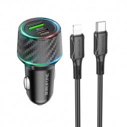 Автомобильное заряд. устр. Borofone BZ21 1USB/1C 30W черное