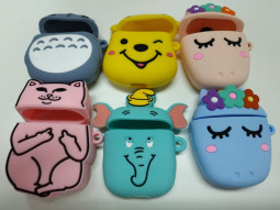 Силиконовый чехол для AirPods 1/2 c карабином мультяшные