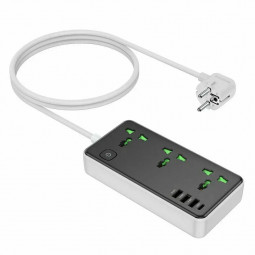 Сетевой фильтр Hoco AC7A 3 розетки/3USB/1USB-C 1.5м белый