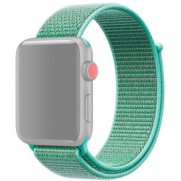 Сменный браслет металлический для Apple Watch 42-44mm ткань липучка бирюзовый