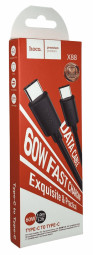 Usb Кабель-зарядка Type-C на Type-C Hoco X88 3.0A  60W 1M черный