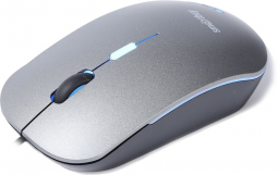 Мышь проводная беззвучная с подсветкой Smartbuy 288-G серый металлик (SBM-288-G)