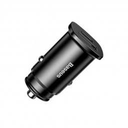 Автомобильное заряд. устр. Baseus Circular Metal 1USB/1C 30W CCALL-BS01 черное