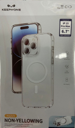 Накладка для i-Phone 15 Pro Max Keephone Non-Yellowing Magsafe прозрачный