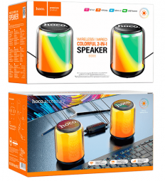 Bluetooth колонка Hoco BS56 Colorful (2 колонки) черная
