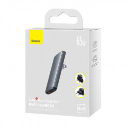 Сетевое зар. устр. Baseus GaN5 Pro Ultra-Slim 1USB/1C 65W CCGP150113 серое