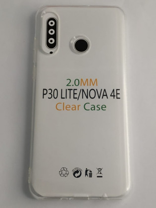 Чехол-накладка силикон 2.0мм Huawei Honor P30 Lite/Nova 4E прозрачный