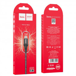 Usb Кабель-зарядка Micro Hoco X50 2.4A 1м в тканевой оплетке черный