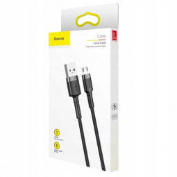 Usb Кабель-зарядка Micro Baseus Cafule 1м (CAMKLF-BG1) серебристо-черный