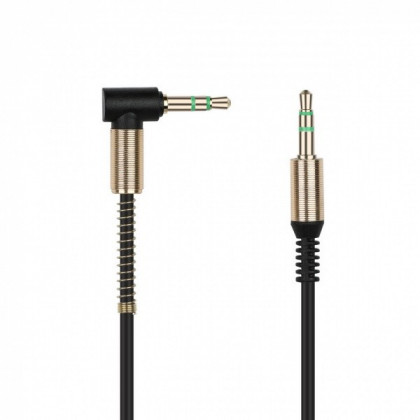 Аудиокабель AUX 3.5мм Smartbuy (A-35-35-fold black) 1м угловой черный