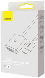 Переходник Baseus Lite series HDMI на VGA +3.5мм/MicroUSB WKQX010102 белый