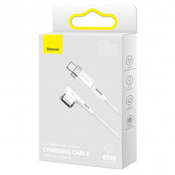Кабель-переходник Baseus Zink Magnetic MacBook Type-C на L-shaped Port 60W 2м CATXC-W02  угл белый