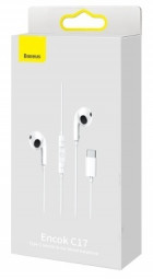 Стереонаушники Type-C с микрофоном Baseus Encok C17 NGCR010002 белые