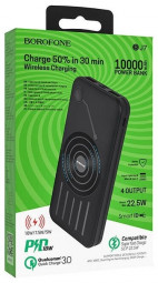 Powerbank с беспроводной зарядкой Borofone BJ7 10000mAh 2USB черный