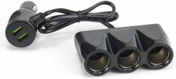 Разветвитель прикуривателя Eplutus fc-341 12/24В 3 гнезда + 2 USB