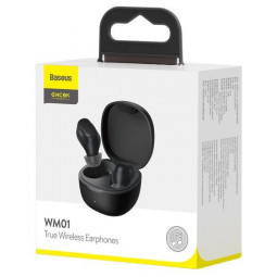 Мобильная Bluetooth-гарнитура TWS Baseus Encok WM01 BT5.0/60mAh (300mAh)/6ч (NGWM01-01) черная