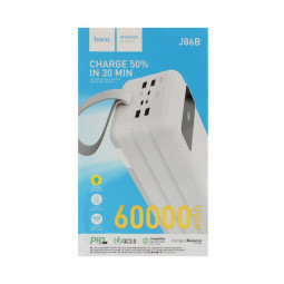 Powerbank Hoco J86B 60000mAh 20W 4USB/Type-C/Micro с дисплеем белый