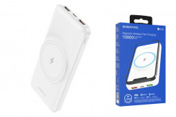 Powerbank с беспроводной зарядкой Borofone BJ12 10000mAh 2USB белый