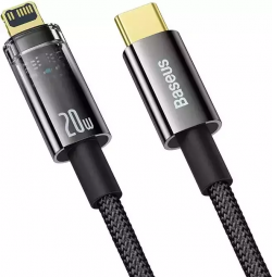 Кабель-зарядка Type-C на Lightning Baseus Explorer 20W 2м (CATS000101) черный